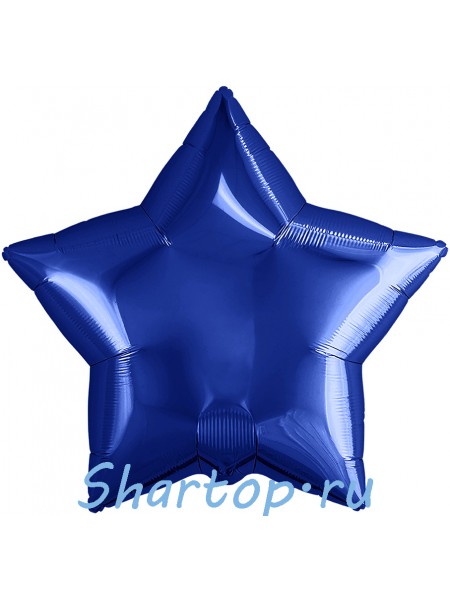 Фольгированная звезда "Синяя" 46 см