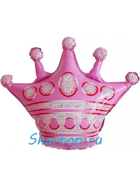 Фольгированный шар с гелием "Розовая Корона"  76 см