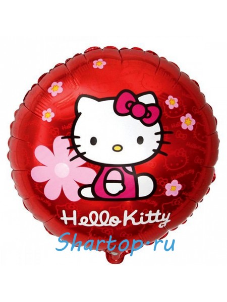 Фольгированный шар "Hello Kitty в цветочках" 46 см