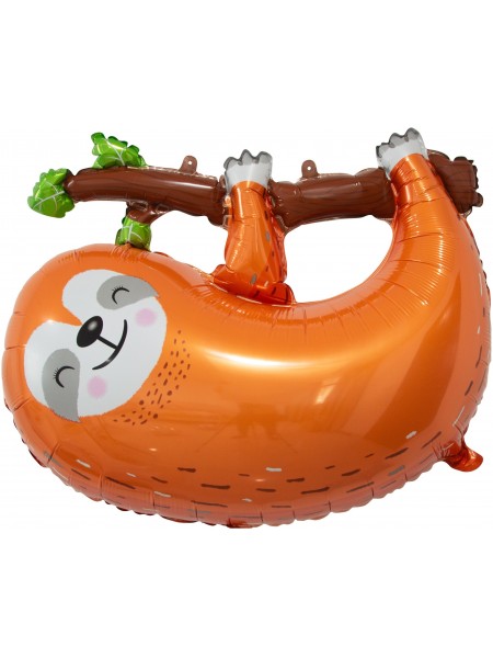 Фольгированный шар с гелием "Ленивец на ветке" 79 см.