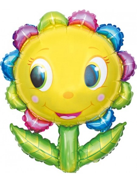 Фольгированный шар с гелием "Цветок улыбка" 87 см