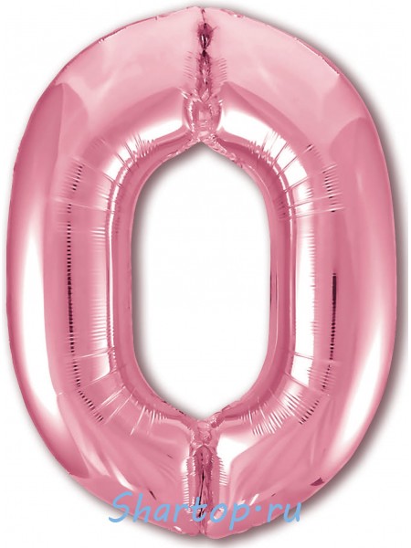 Фольгированный шар с гелием "Цифра 0 Розовый фламинго" 102 см