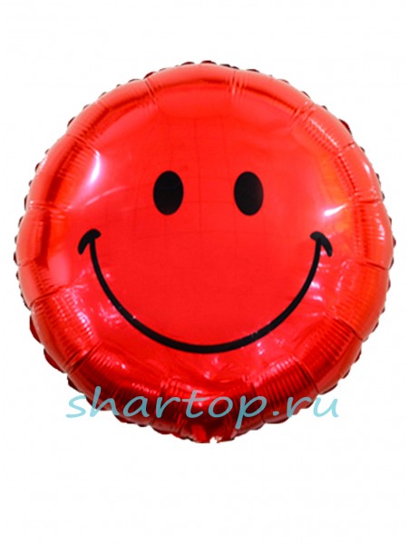 Фольгированный шар с гелием "Смайл красный"